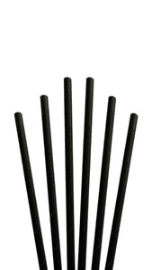 0.25" x 7.75" Black Paper Straws