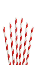 Load image into Gallery viewer, Red/White Paper Straws