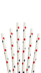 0.25" x 7.75" American Theme Paper Straws